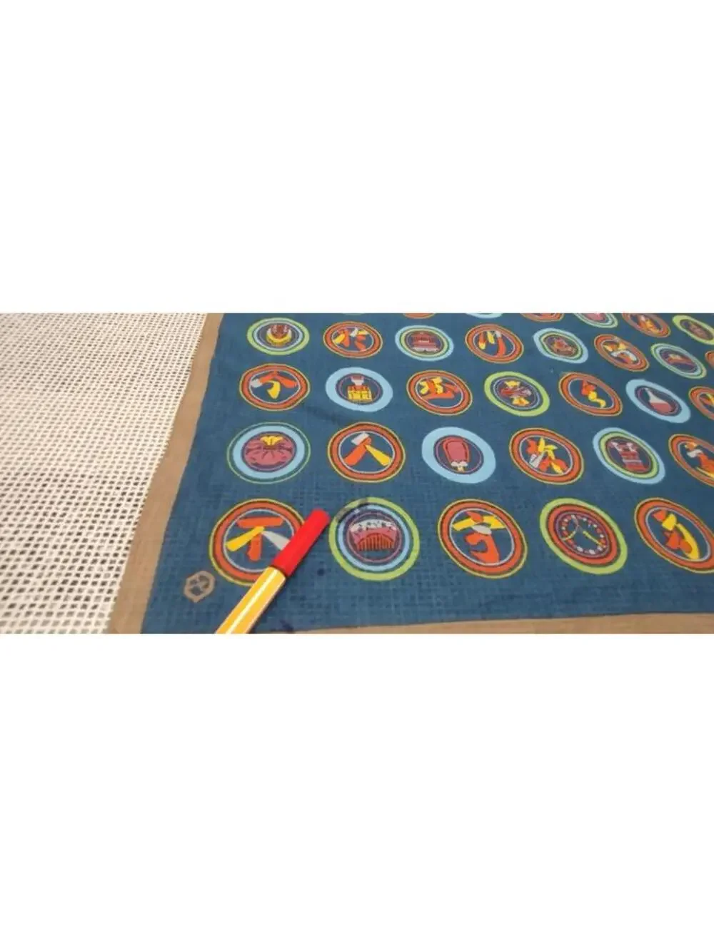 Vintage 1960s 70s Boys Girls Scouts Cotton Scarf Asian Tokens EXCHANGE STUDENT